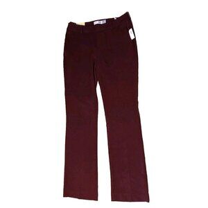 Old Navy Women's 4 Claret Red Straight Leg Mid-Rise Career Pants Stretch NWT